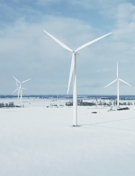 Turbines in the background
